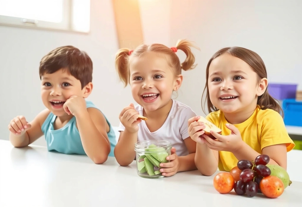 Bambini che mangiano frutta