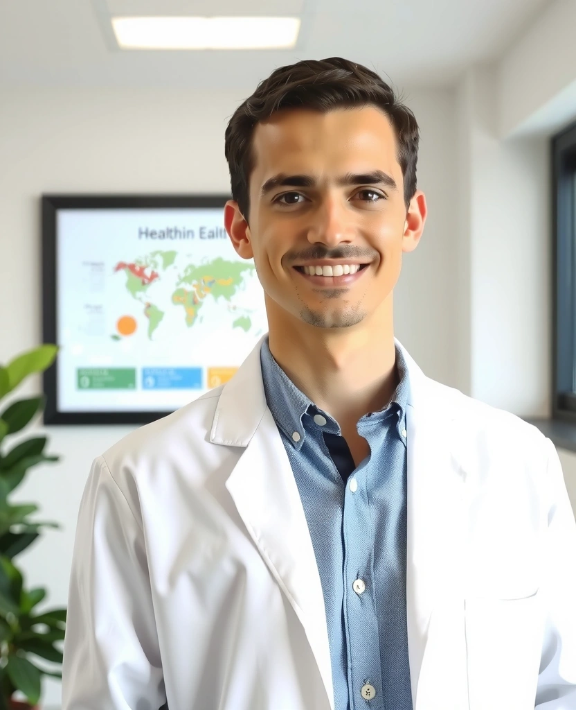 Ritratto professionale del Dott. Marco Rossi, nutrizionista di Nutrizione Sana, sorridente e accogliente