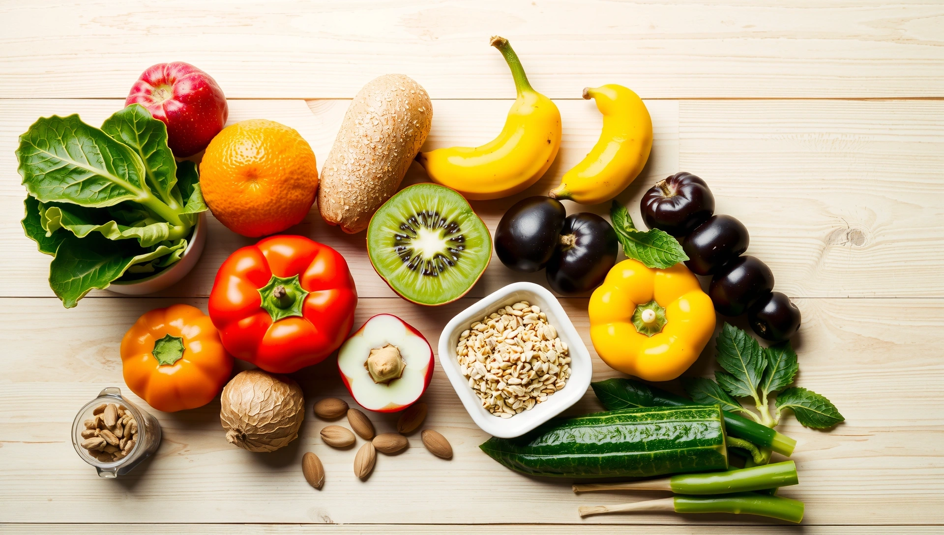 Sfondo di alimenti freschi e sani